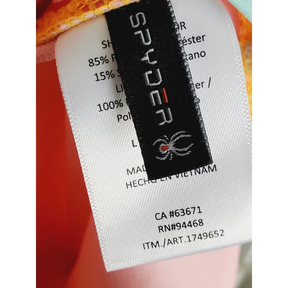 Spyder Girls One‎ Piece Swimsuit Orange Pink Zebra Print Strappy Back Sz L 12/14
